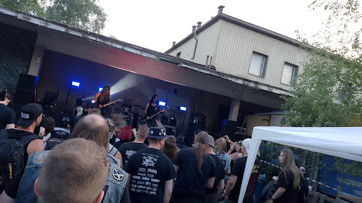 Crowd at industrial stage